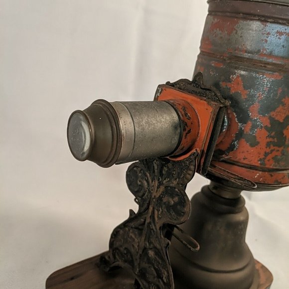 Antique German Magic Lantern Slide Projector 1890s 1880s 19th Century Oil Lamp - Picture 4 of 16